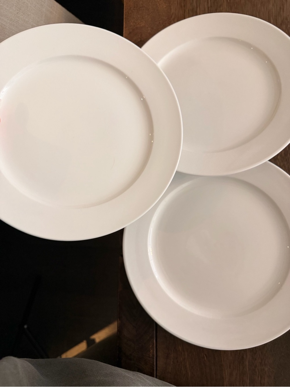 Elegant White Porcelain Dinner Plates - Set of 3 9 inch